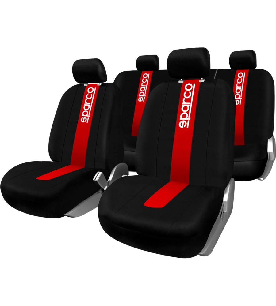 SET COPRISEDILI UNIVERSALI AUTO SPARCO "SPC1011" ANTERIORI E POSTERIORI ROSSI